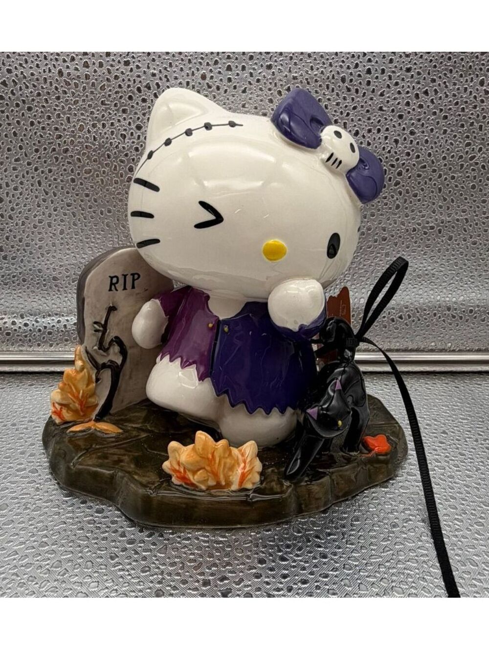 Hello Kitty Halloween Graveyard Black Cat Ceramic Blue Sky Sanrio 2024 Tag